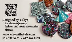 Business card for jewelry designer, Newton, MA