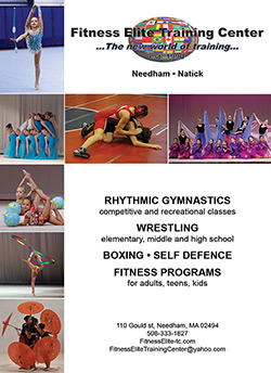 Advertisement for gymnastic classes, Needham, MA