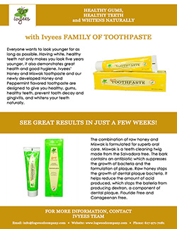 Ivyees Toothpaste Sell Sheet