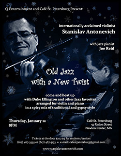 Poster for jazz concert, Newton, MA