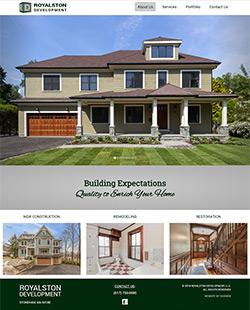 Portfolio website for a real estate developer, Stoneham, MA