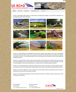 Multilingual website for copolymer used in building roads, paths, golf fields, and various forms of landscaping, Boston, MA